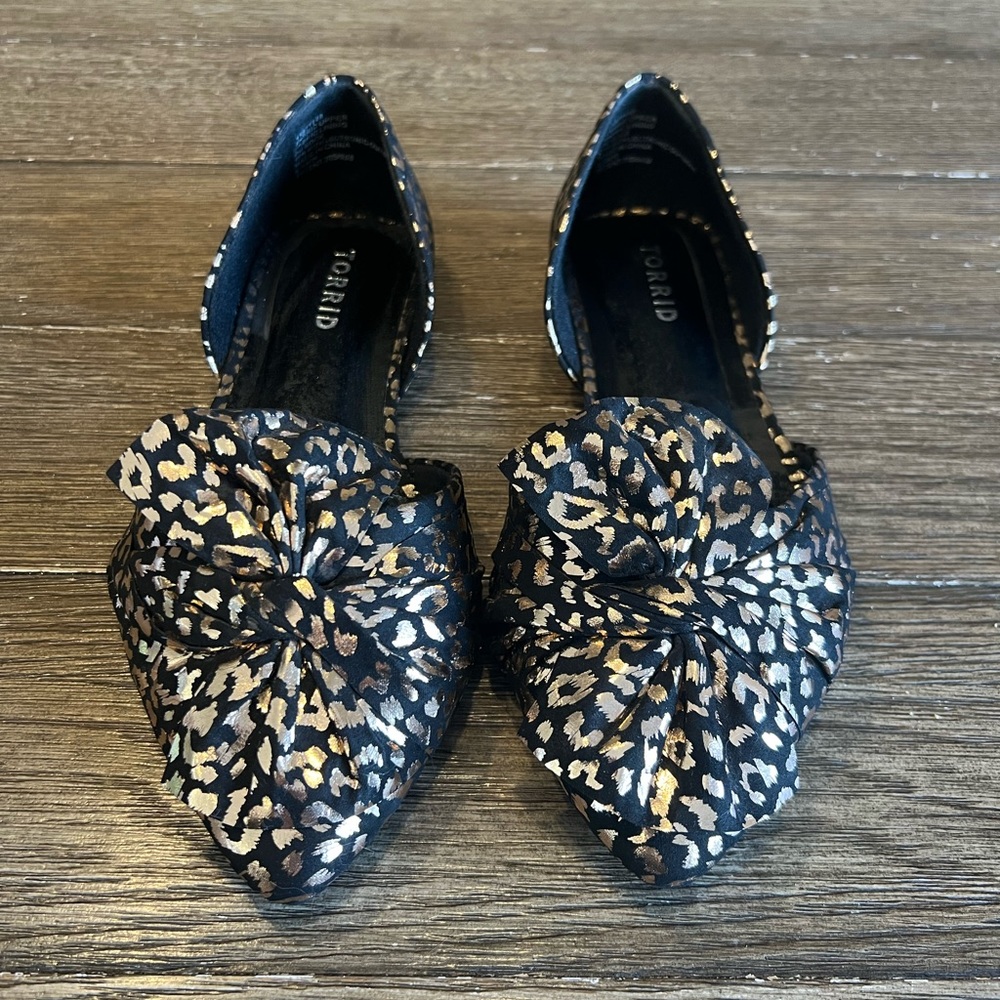 Gold Foil D'Orsay Flats